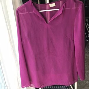 Purple see through Blouse (with tank inside)